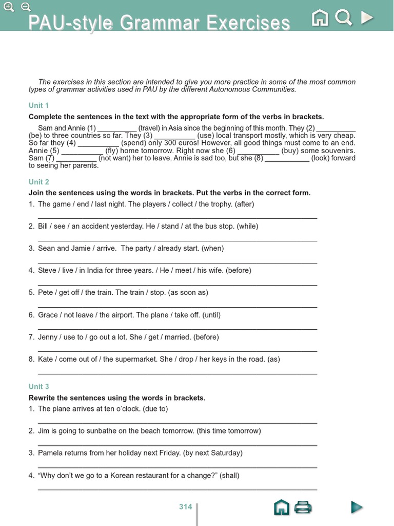 Pau Style Grammar Exercises Pdf