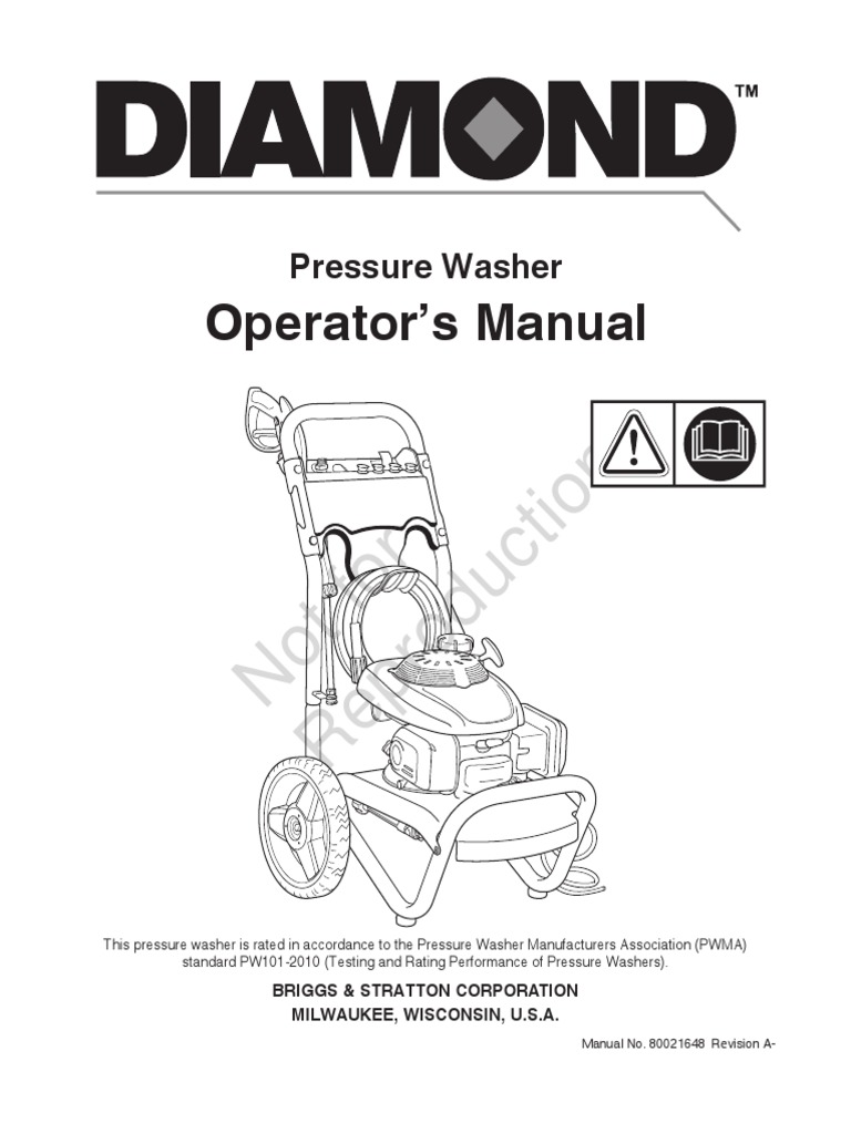 Diamond Pressure Washer Manual PDF Exhaust Gas Pump
