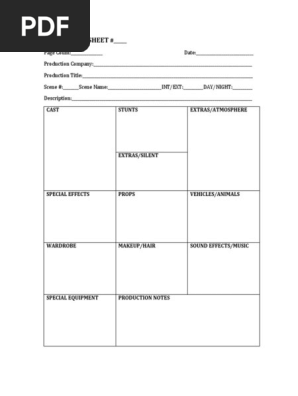 Breakdown Sheet