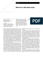 Blood Loss in Adult Spinal Surgery