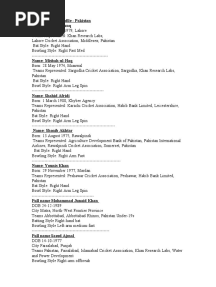 Cricket Player Profile