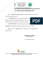 Barangay Health Certificate