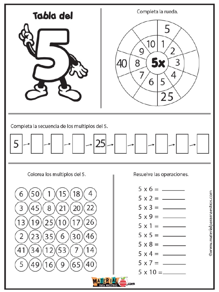 Tabla Del 5 | PDF