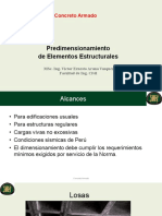 Predimensionamiento de elementos estructurales para edificio de 5 pisos