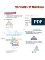 Elementos y Propiedades de Triángulos para Primer Grado de Secundaria