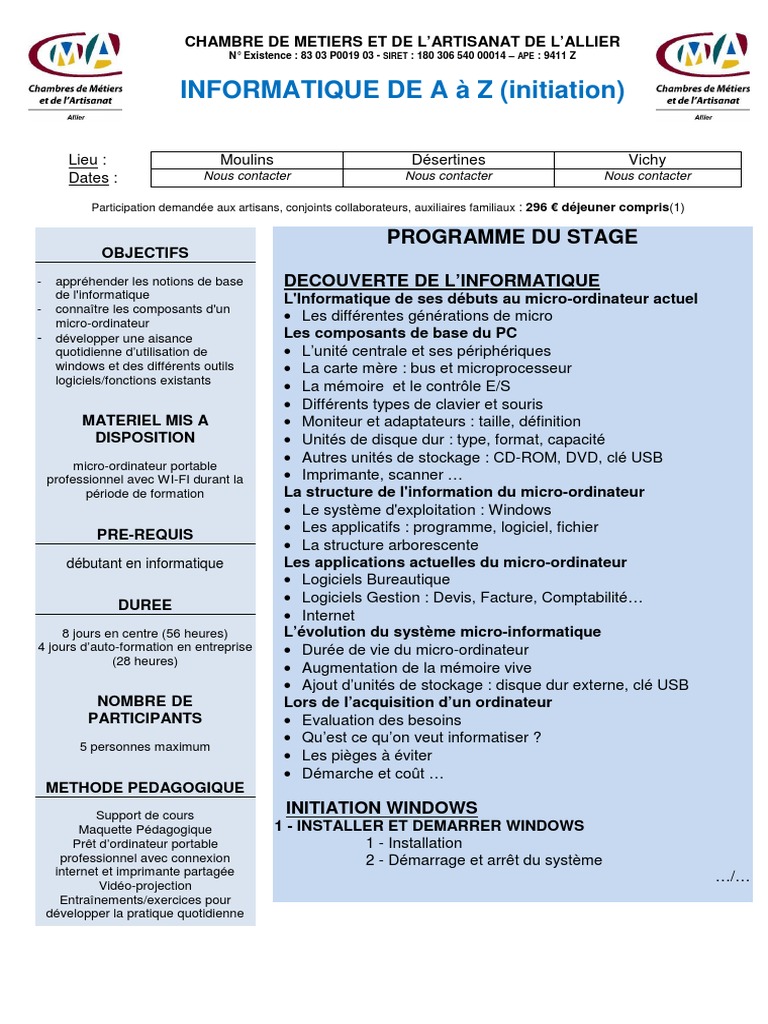 Initiation à l'informatique complète | PDF | Informatique | Microsoft ...