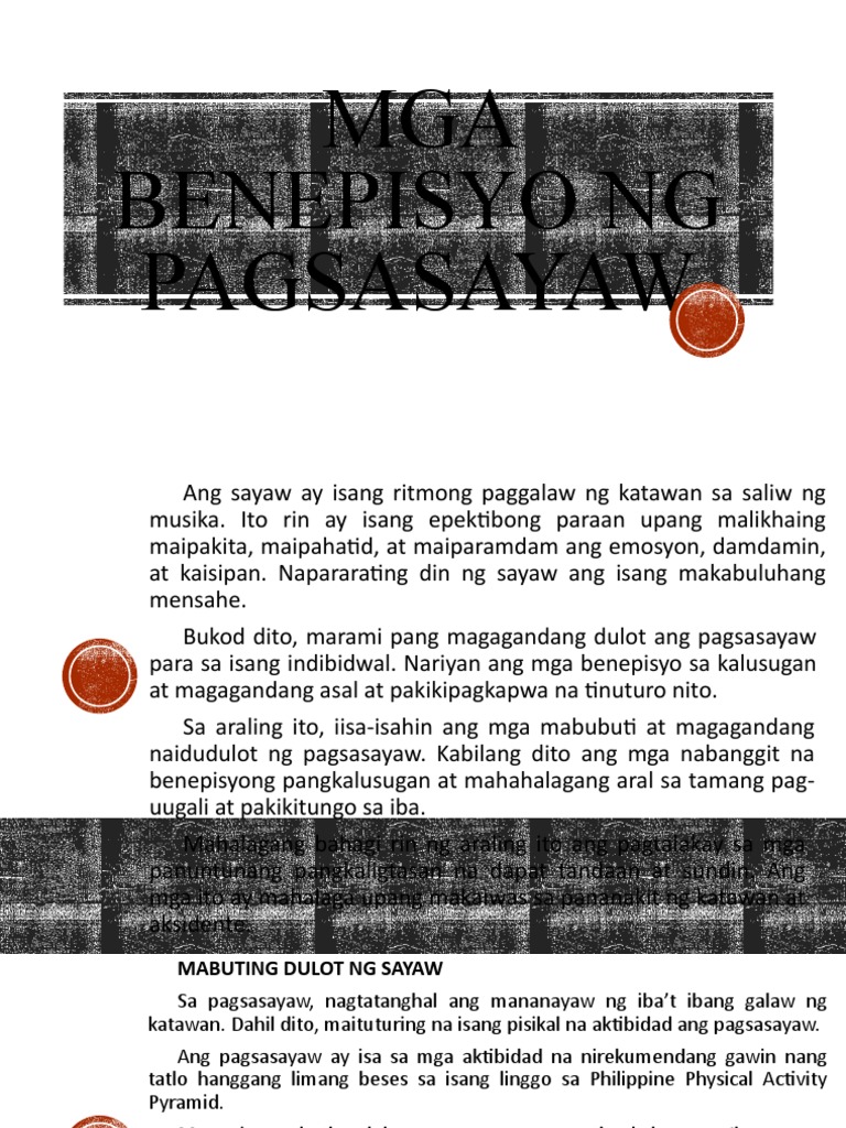 Mga Benepisyo NG Pagsasayaw | PDF