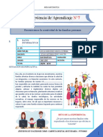 Experiencia de Aprendizaje: - 1ro 2do