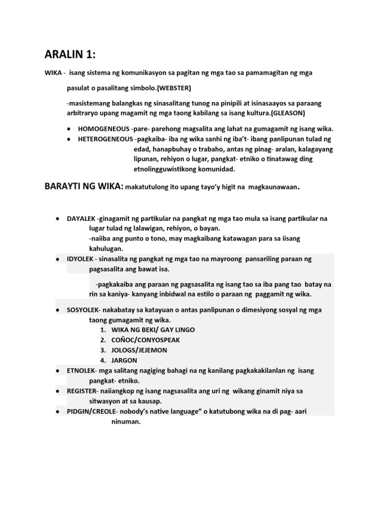 Filipino Reviewer | PDF