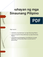 Kabuhayan NG Mga Sinaunang Pilipino