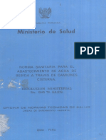 R.M. N° 0045-79.SA-DS, NORMA SANITARIA PARA ABASTECIMIENTO DE CAMION CISTERNA