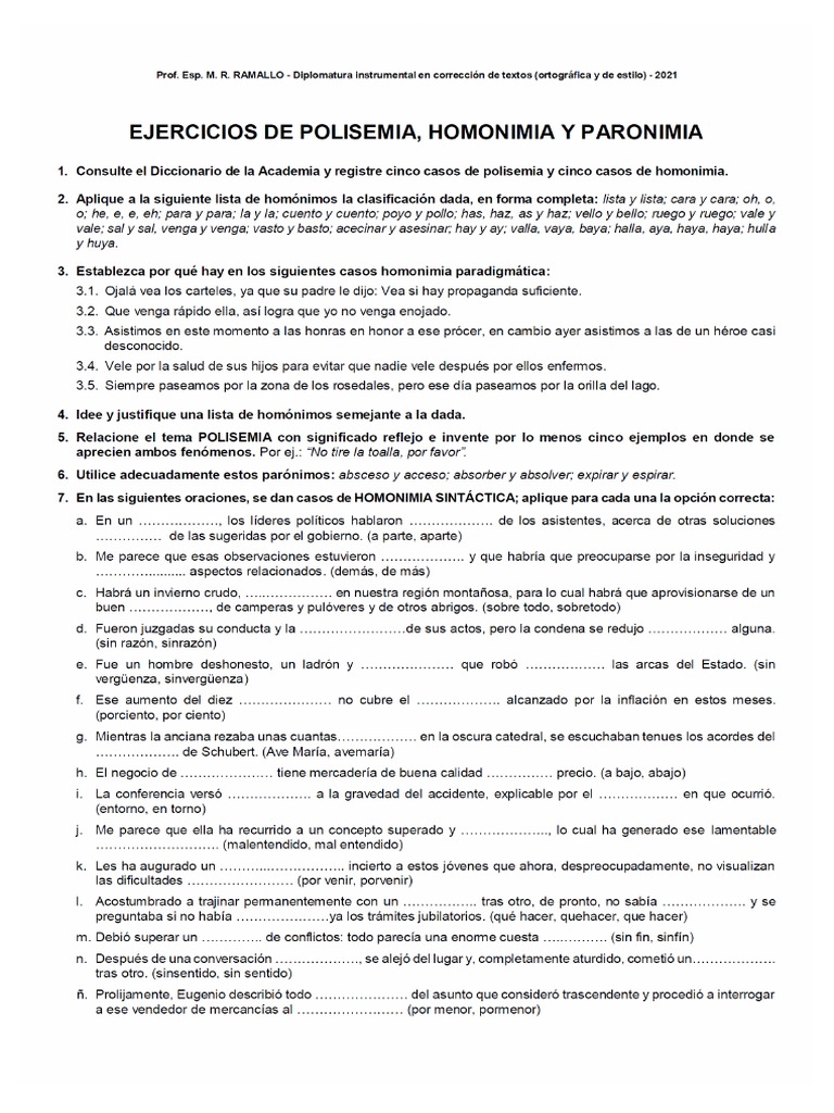 Matching Game: Homonimia Y Paronimia (Lengua – TOVIN