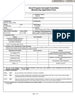 Bond Program Oversight Committee Membership Application Form