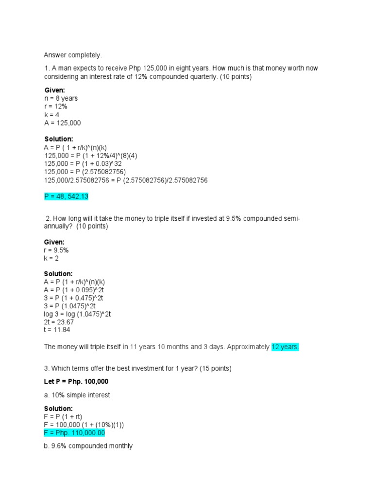 Mathematics of Finance | PDF | Interest | Debt