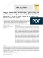 2011 Diferentes Asociaciones Del Polimorfismo de La Apolipoproteína E Con El Síndrome Metabólico Por Sexo en Una Población China Mayor