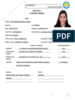 Activity 1 Student Profile: Occupation: TRICYCLE DRIVER Occupation: OFW