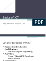 Basics of Ict: Engr. Ricardo A. Raquion, Coe