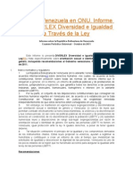 EPU de Venezuela en ONU. Informe de DIVERLEX Diversidad e Igualdad A Través de La Ley