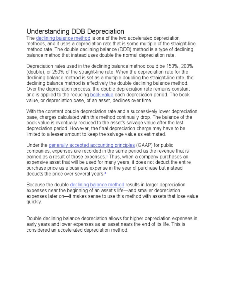 Understanding DDB Depreciation | PDF | Business | Finance & Money ...