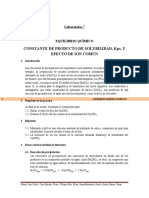 Semana 12. Guía Práctica de Equilibrio Químico, Kps y Efecto Del Ión Común