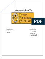 Assignment of JAVA: Submitted To: Submitted by