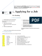 Applying For A Job: Pre-Reading