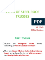 Types of Steel Roof Trusses Trusses: Sheela Malik AP (Civil) GITAM Kablana
