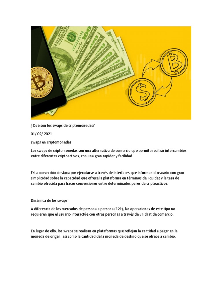 Qué Son Los Swaps de Criptomonedas PDF Swap (Finanzas) Criptomoneda