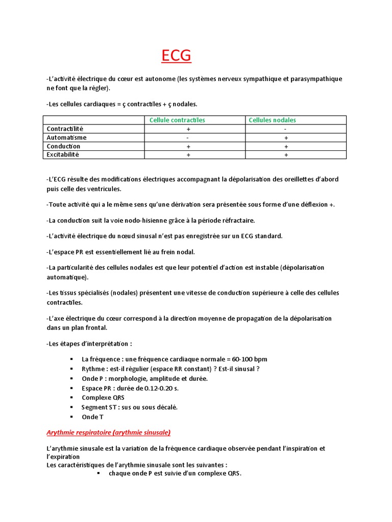 Troubles du rythme cardiaque ECG | PDF | Électrocardiographie ...