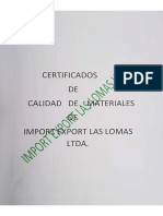 Certificado de Calidad Fierros