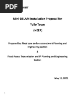 Mini-DSLAM Installation Proposal For Yallo Town (NEER)