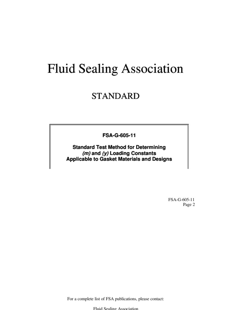 Fluid Sealing Association Fluid Sealing Association Standard Standard