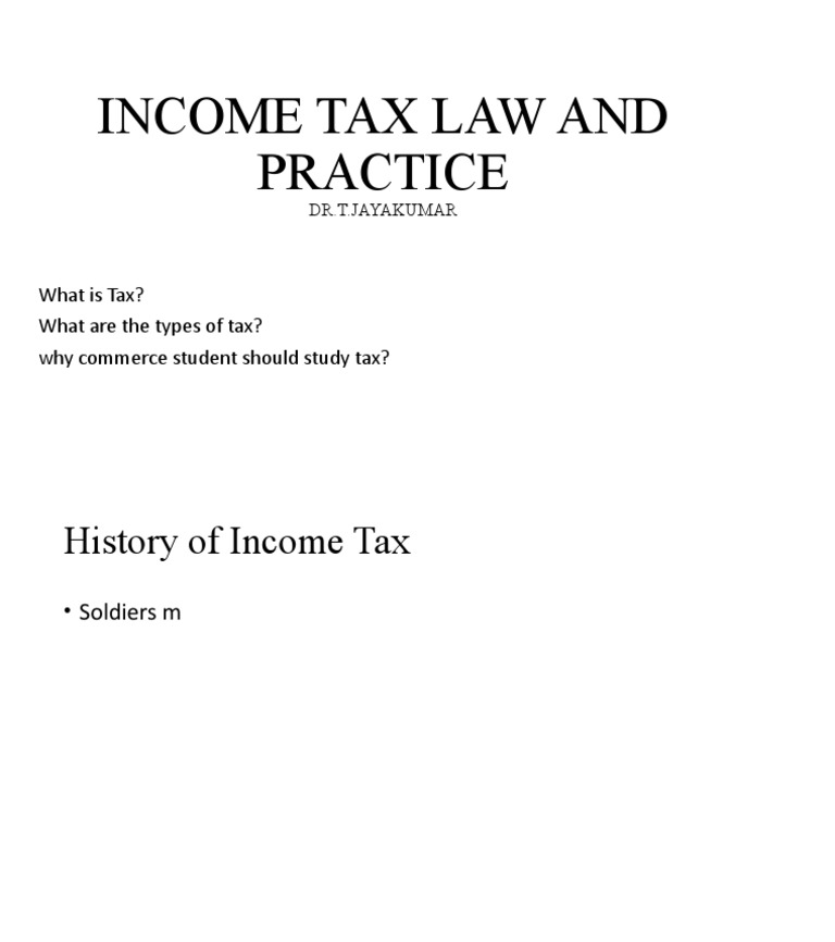 Income Tax Law and Practice: What Is Tax? What Are The Types of Tax ...