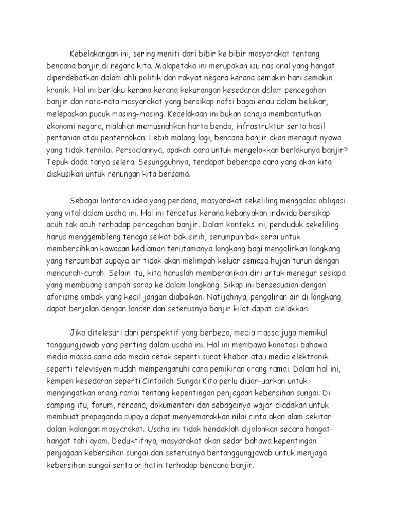 CaraCara Untuk Mengelakkan Berlakunya Banjir  PDF