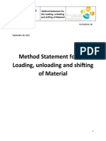 Method Statement For The Loading, Unloading and Shifting of Material
