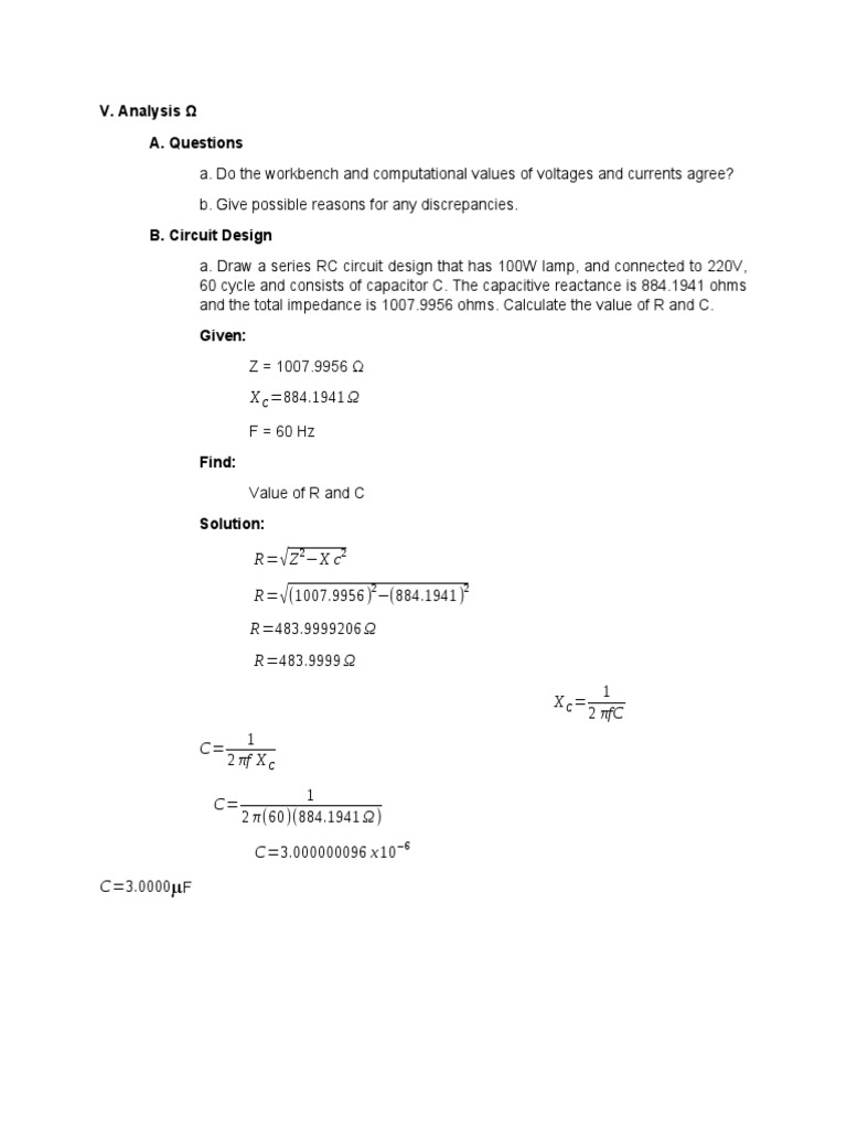 RC and RL Circuit Design Analysis | PDF