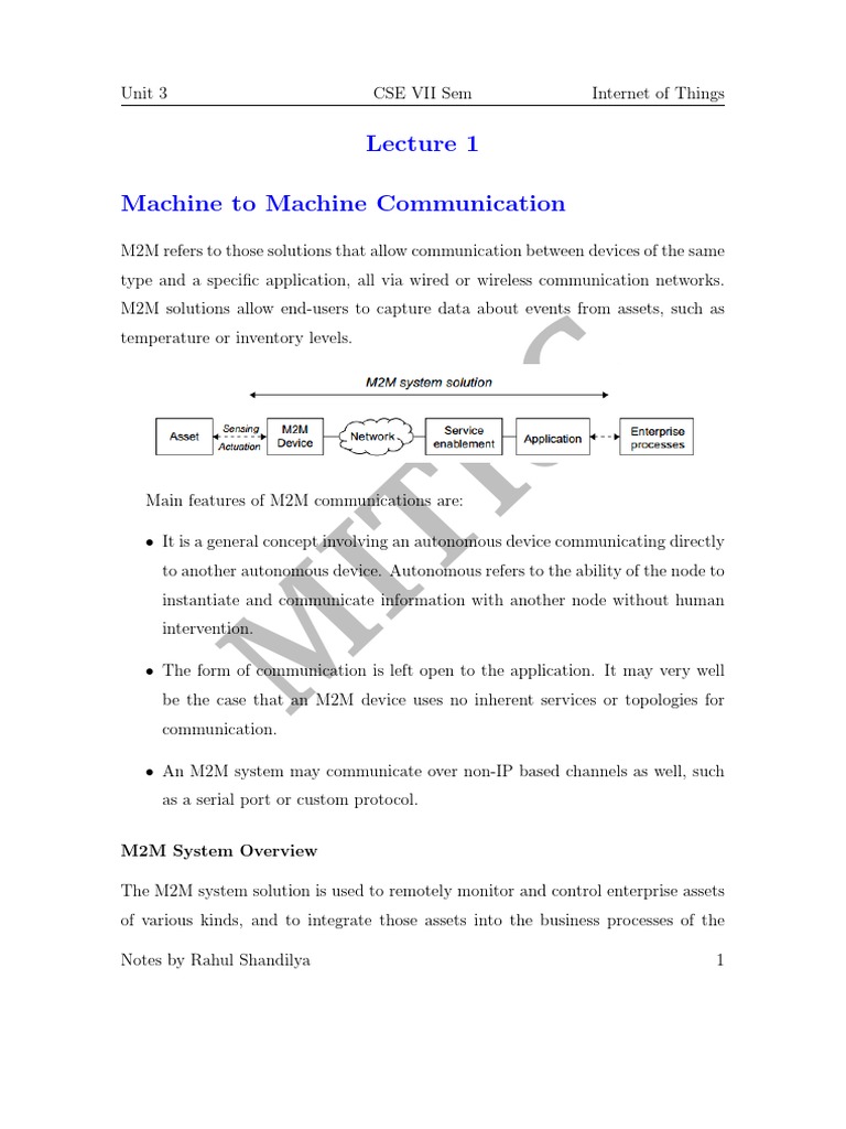 Mitrc: Machine To Machine Communication | PDF | Computer Network ...