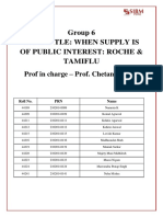 Group 6 Case Title: When Supply Is of Public Interest: Roche & Tamiflu