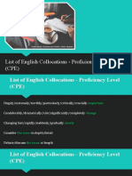 List of English Collocations - Proficiency Level (CPE)