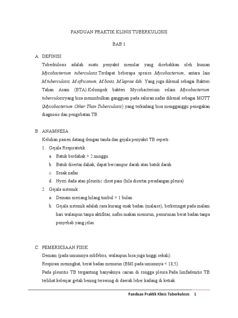 Panduan Praktek Klinis TB | PDF