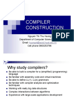 Compiler Construction: Nguyen Thi Thu Huong Department of Computer Science-HUST Email: Cell Phone 0903253796