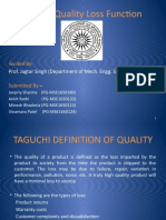 Taguchi Quality Loss Function: Guided by