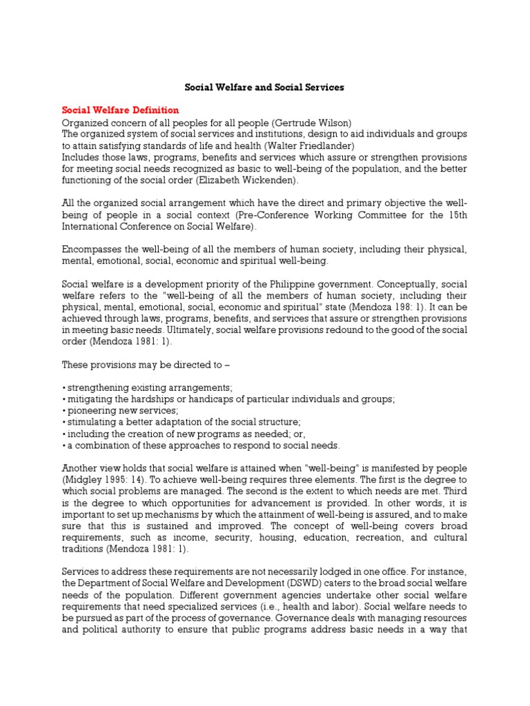 Understanding Social Welfare in the Philippines | PDF | Welfare ...