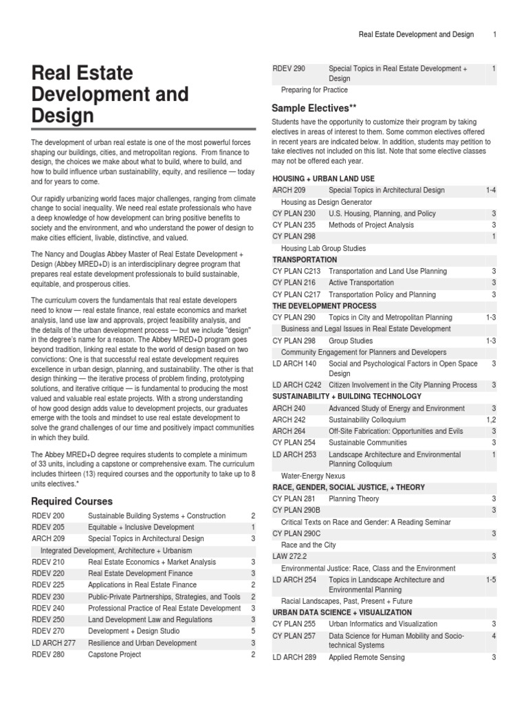 Urban Real Estate Development Program | PDF | Job Hunting | Internship