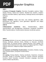 Computer Graphics: Unit-I A Survey of Computer Graphics: Overview of Graphics Systems: Video