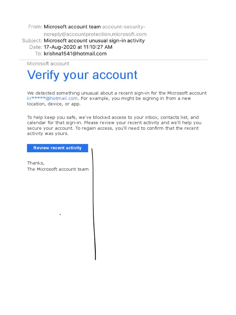 Microsoft Account Unusual SignIn Activity PDF