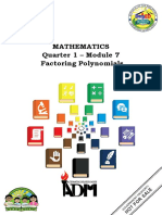 Mathematics Quarter 1 - Module 7 Factoring Polynomials