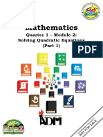 Mathematics: Quarter 1 - Module 2: Solving Quadratic Equations (Part 1)