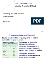 Sound, Decibels, Doppler Effect: Phys101 Lectures 32, 33