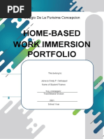 Home-Based Work Immersion Portfolio: Colegio de La Purisima Concepcion